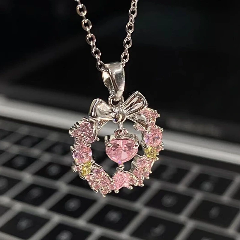 Garland Bow Necklace for Women Little Girls, Chain Necklace Jewelry