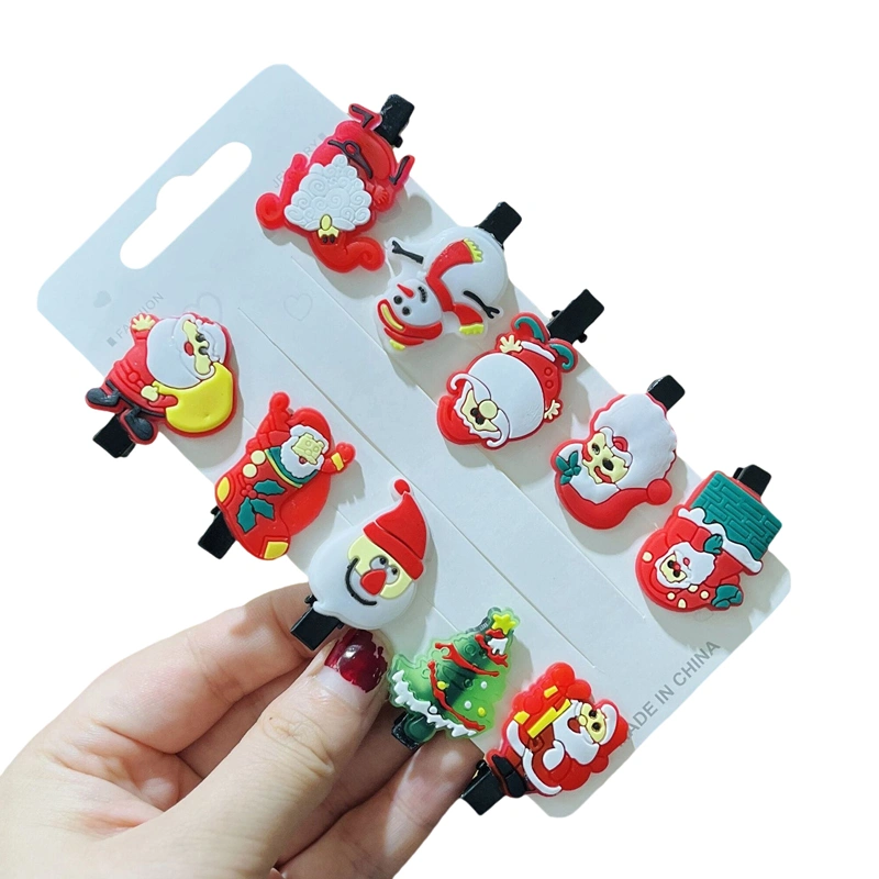 Christmas Hair Clip, Cute Santa Claus Snowman Bang Clip Styling Tool