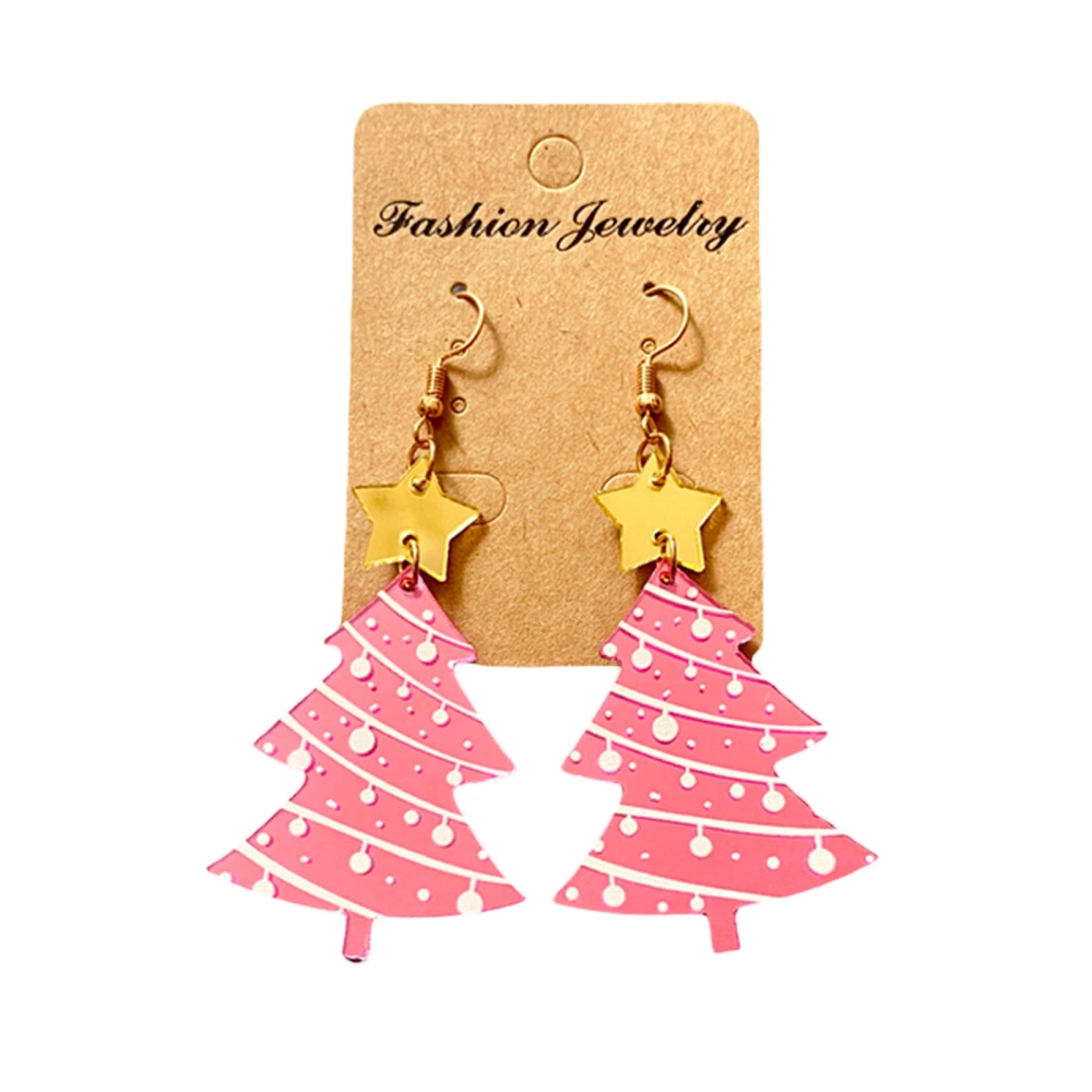 Acrylic Christmas Tree Earrings for Women Christmas Dangle Earrings