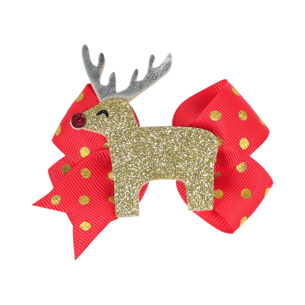 Christmas Hair Clips Cute Snowflake Elk Santa Hair Bows Barrettes