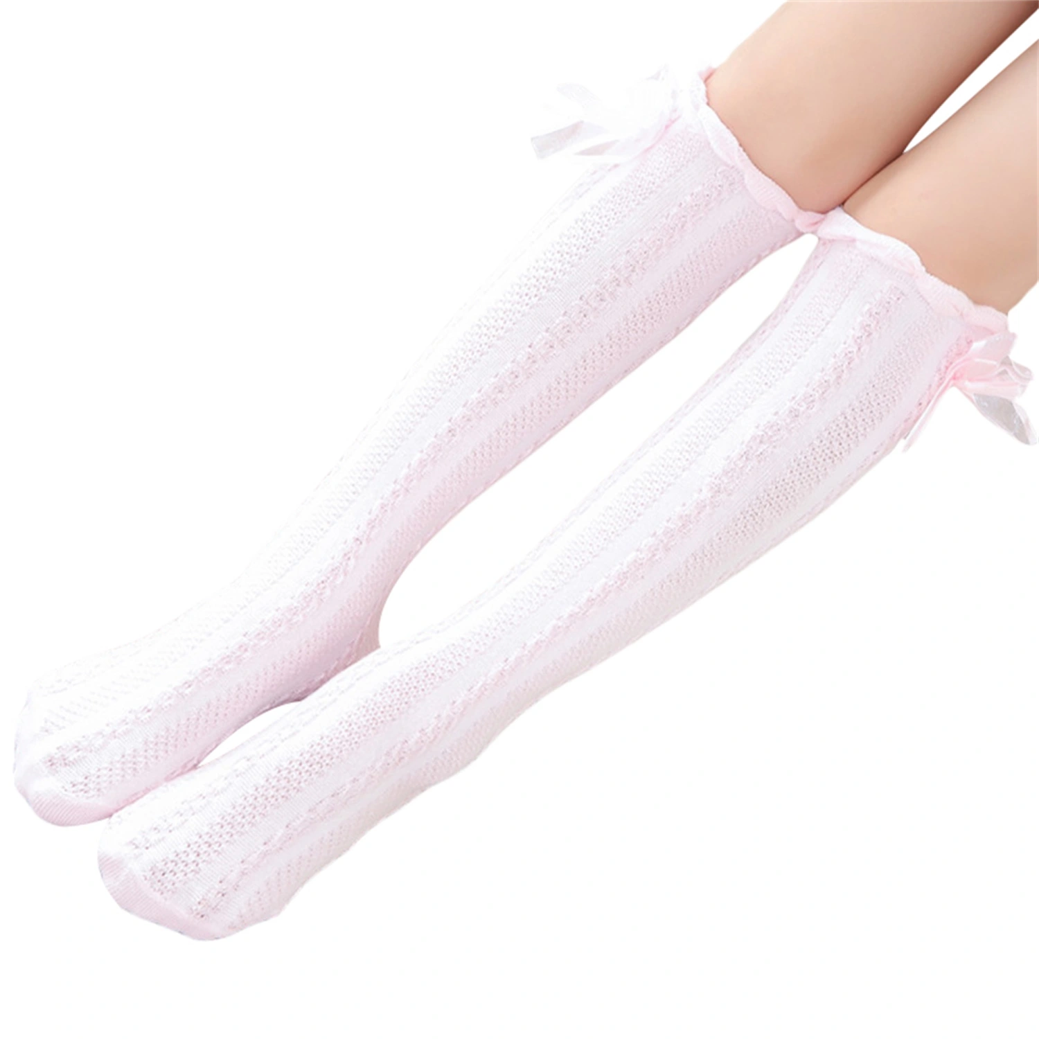 Baby Girls Princess Socks Cute Bow Socks Breathable Knee High Socks