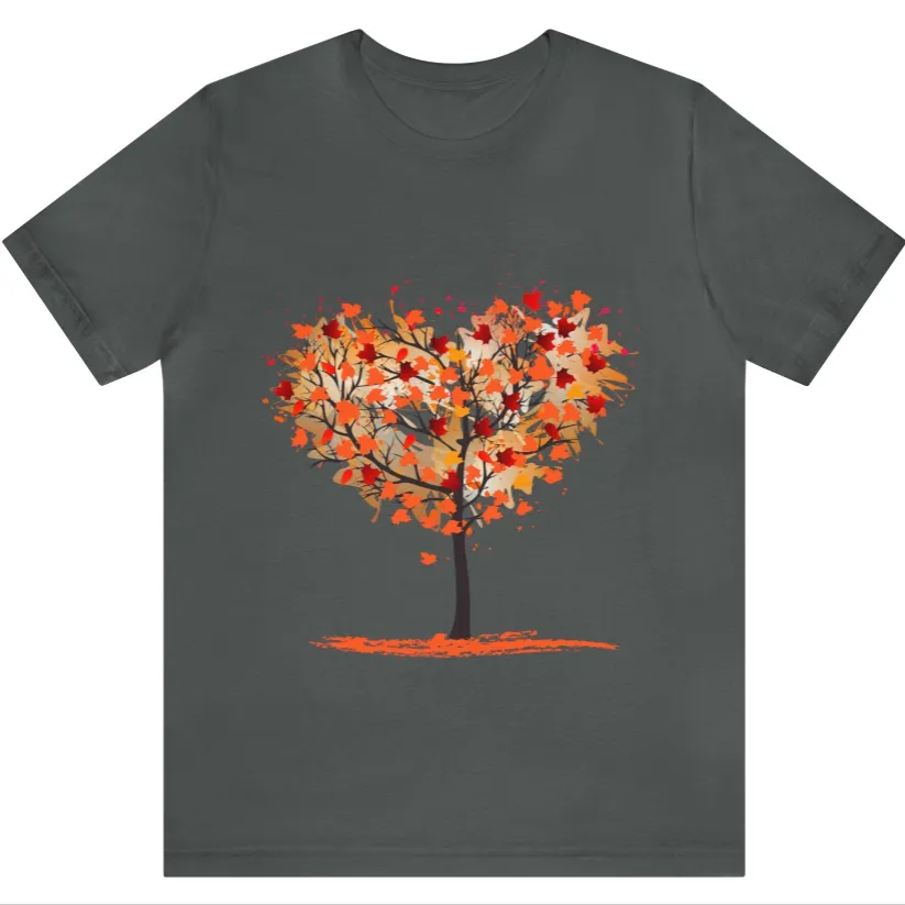 European And American Tree Digital Printing Casual Round Neck Short Sleeves
