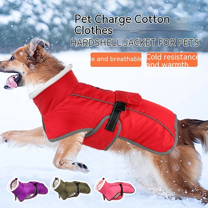 Pet Cotton-padded Coat Winter Large Dog Golden Retriever Jarre Aero Bull Corgi Puppy Clothes Warm