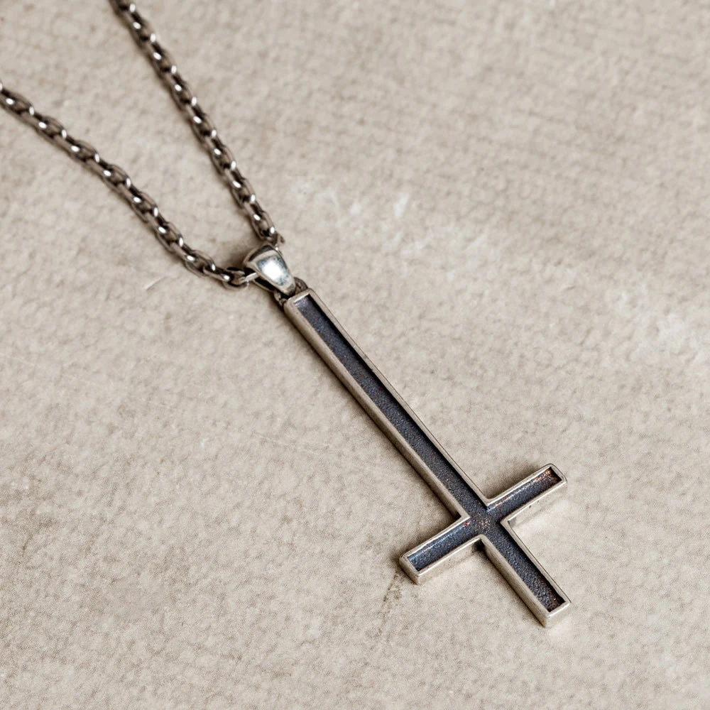 925 Sterling Silver Inverted Cross Gothic Punk Pendant