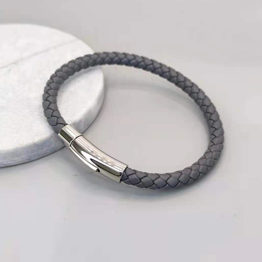 Titanium Steel Leather Braided Bracelets