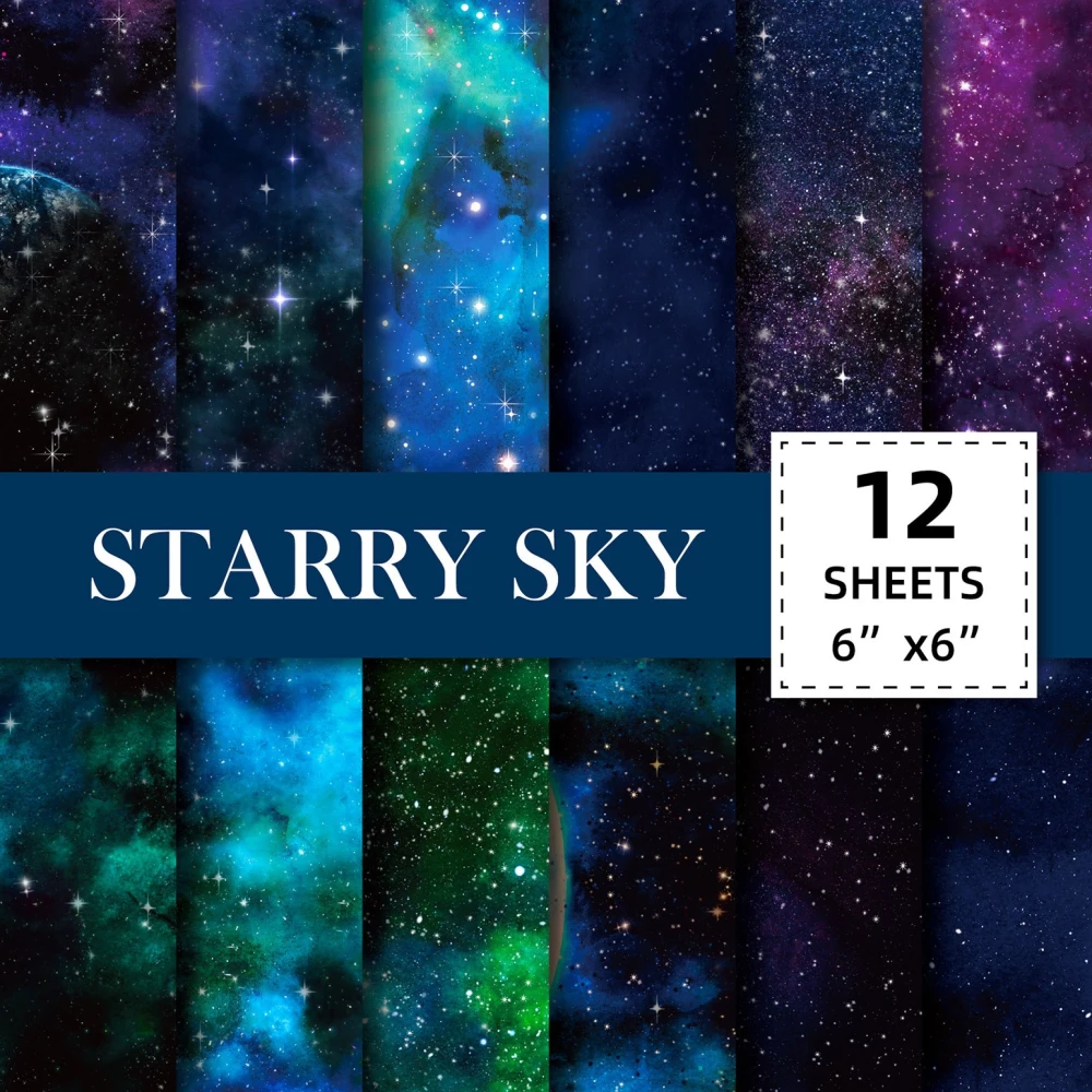 Earth Starry Sky DIY Journal Material Calico Paper