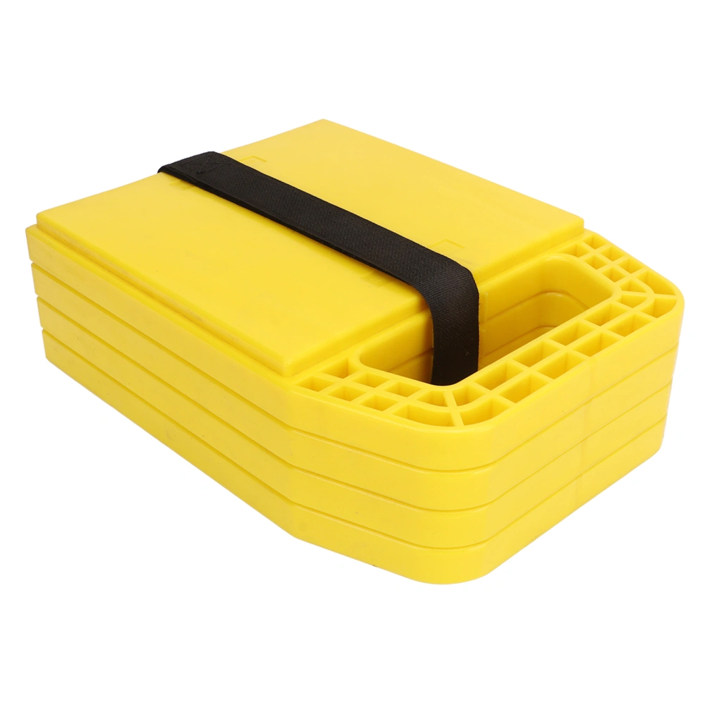 4PCS RV Jack Pad Prevent Jacks Sinking Anti Slip Weather Proof Leveling Jack Block for Camper Caravan Trailer Yellow