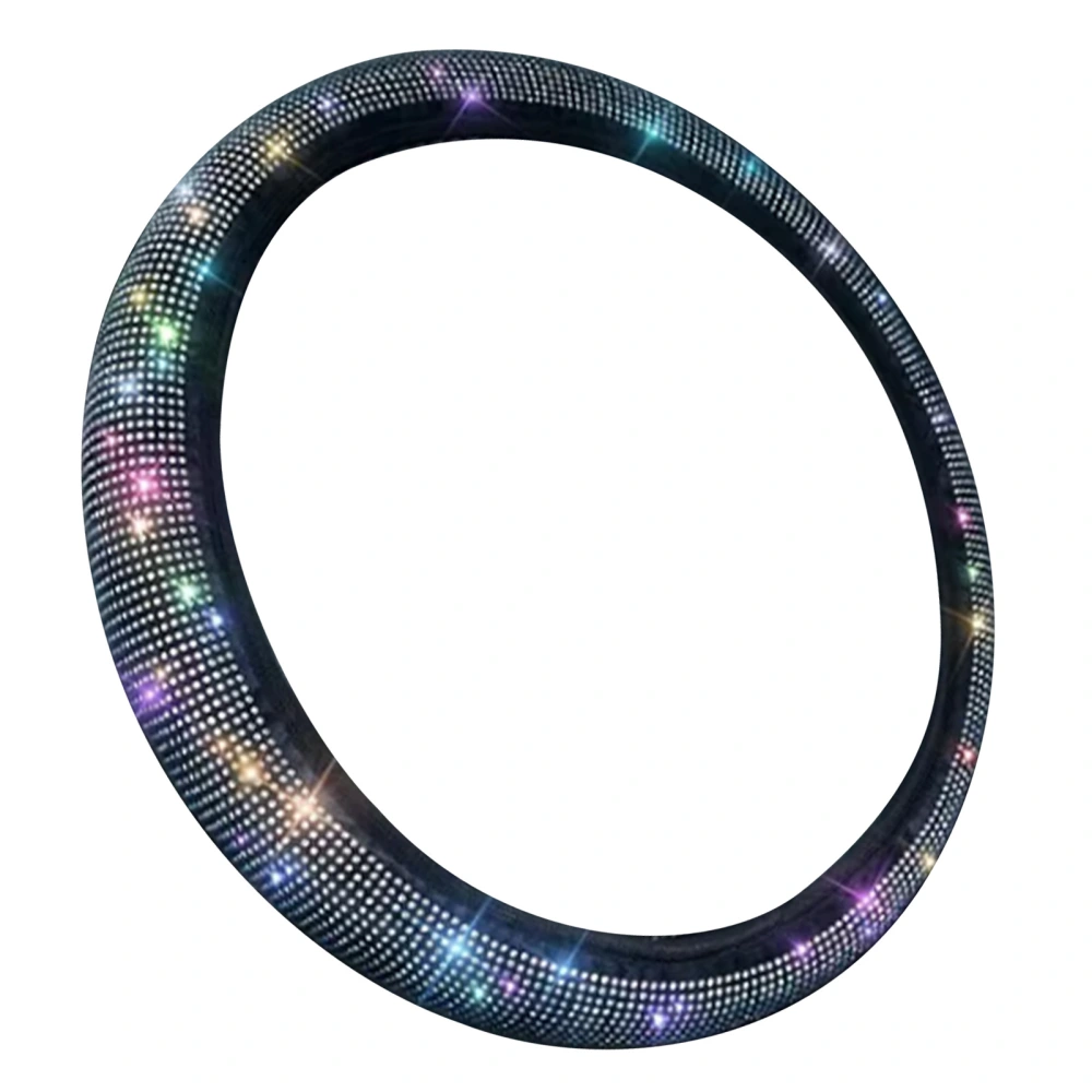 Car Steering Wheel Cover Bling Rhinestone Universal Antislip Protective Decoration for Automobiles