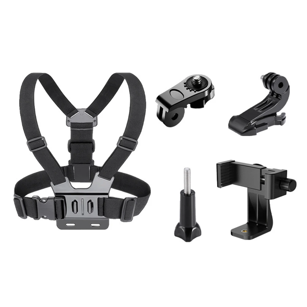 Chest Strap Mount Adjustable Size Polyester for Cellphone Action Camera Filming Skiing Climbing