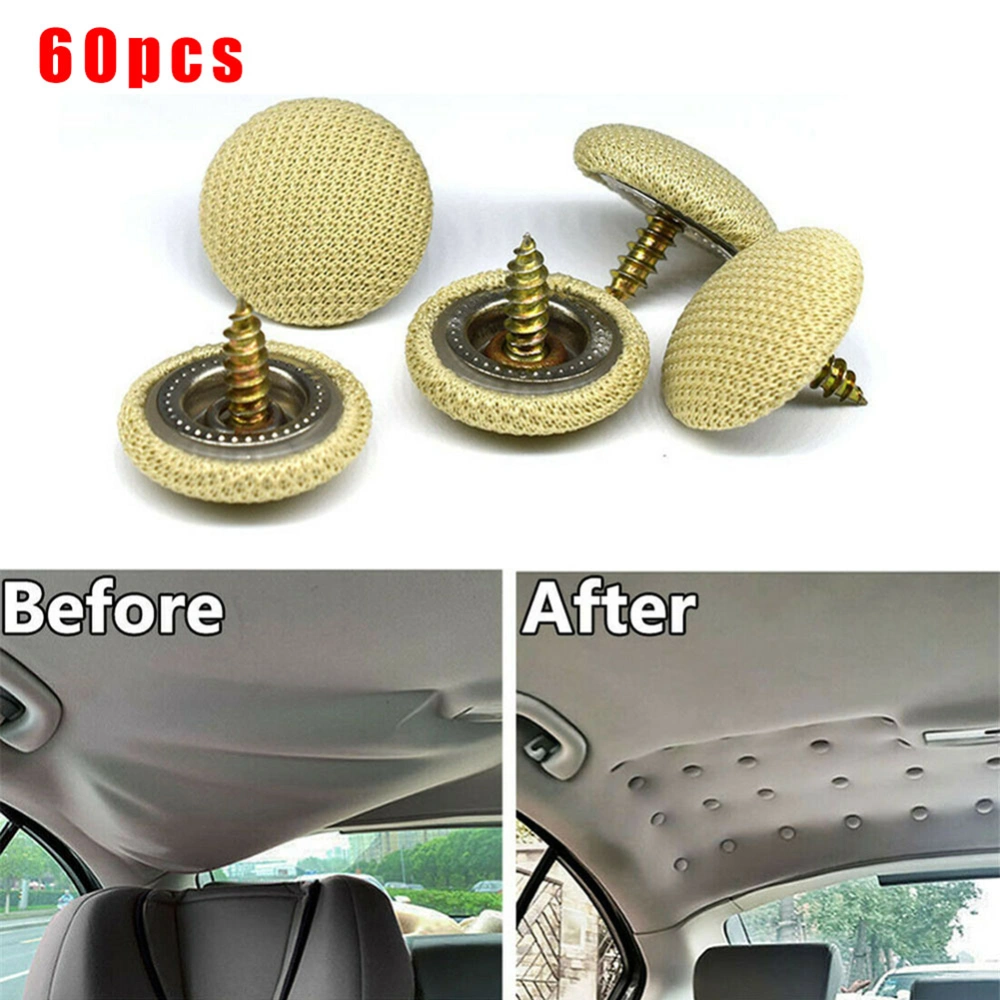 60Pcs Car Roof Repair Rivets Sagging Headliner Fix Repair Pins Snap Rivets