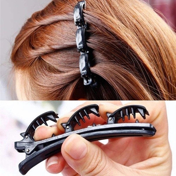 Fashion Double Layer Band Twist Plait Clip Front Hair Clips Hairpin Headband Hair Accessory Tool Hair Accessories