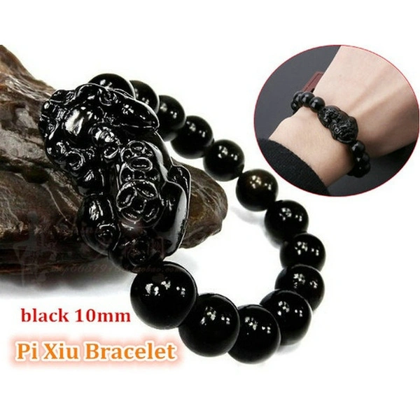 1Pcs Feng Shui Obsidian Stone Wealth Bracelet Attracts Wealth and Good Luck