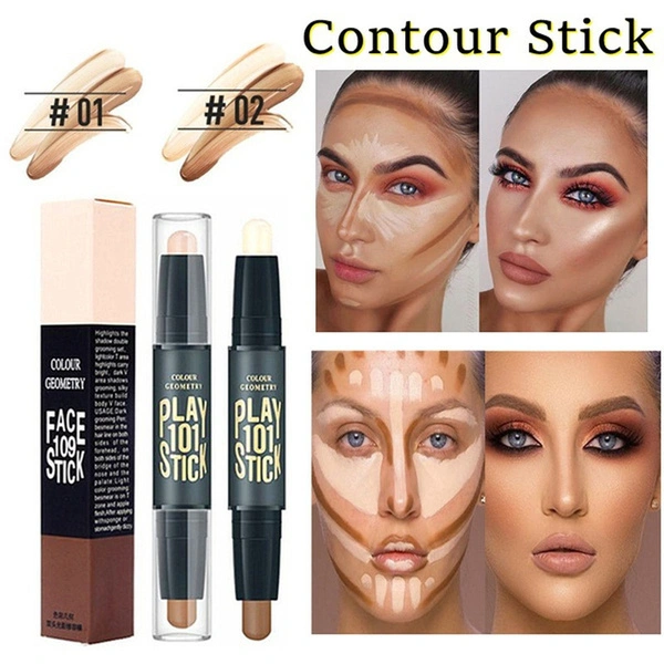 New Beauty Highlighter Concealer 2-In-One Face Makeup Contouring Bronzers Highlighters Pen 3D Makeup Corrector Contour Stick