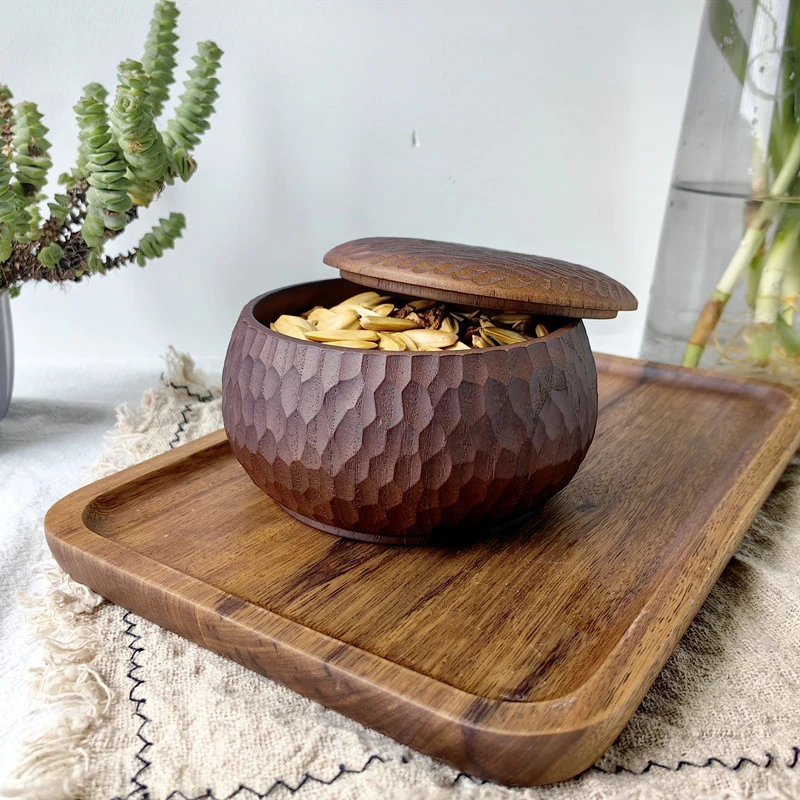 Household Wooden Bowl Internet Celebrity Eating Bowl Japanese Style Handmade Carving