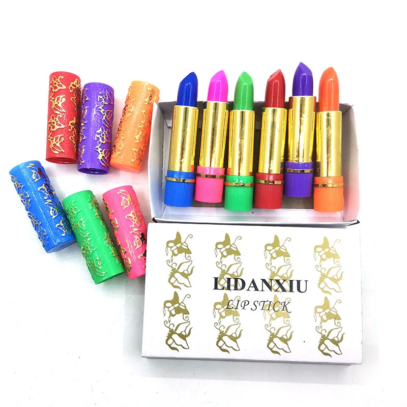 Tricolor CRT Butterfly Color Changing 6 PCs A Box Of Lipstick