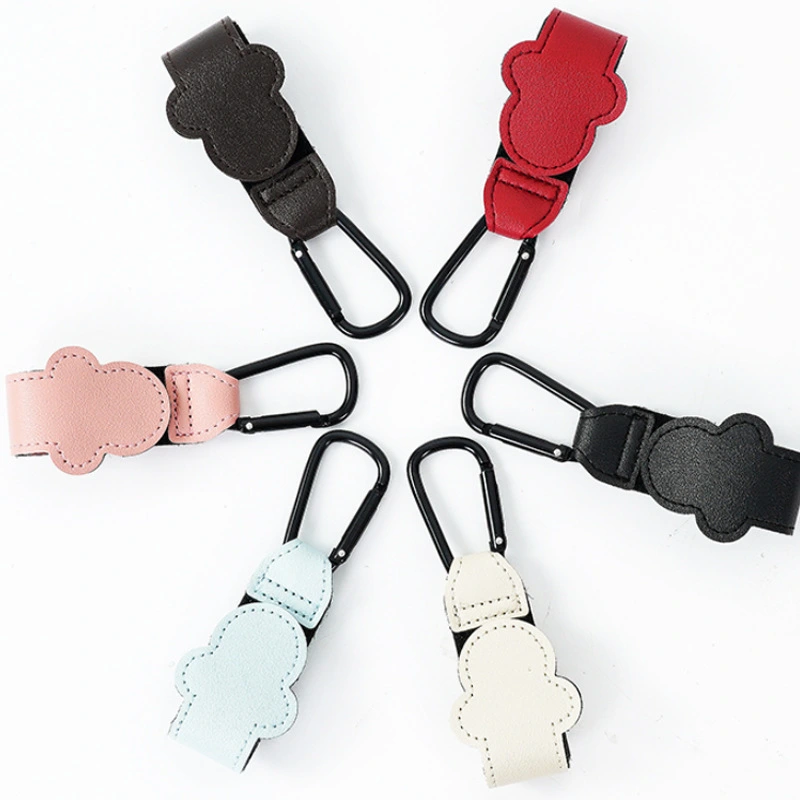 Trolley Outdoor Travel Climbing Button Carabiner Hook PU Leather Baby Wrap