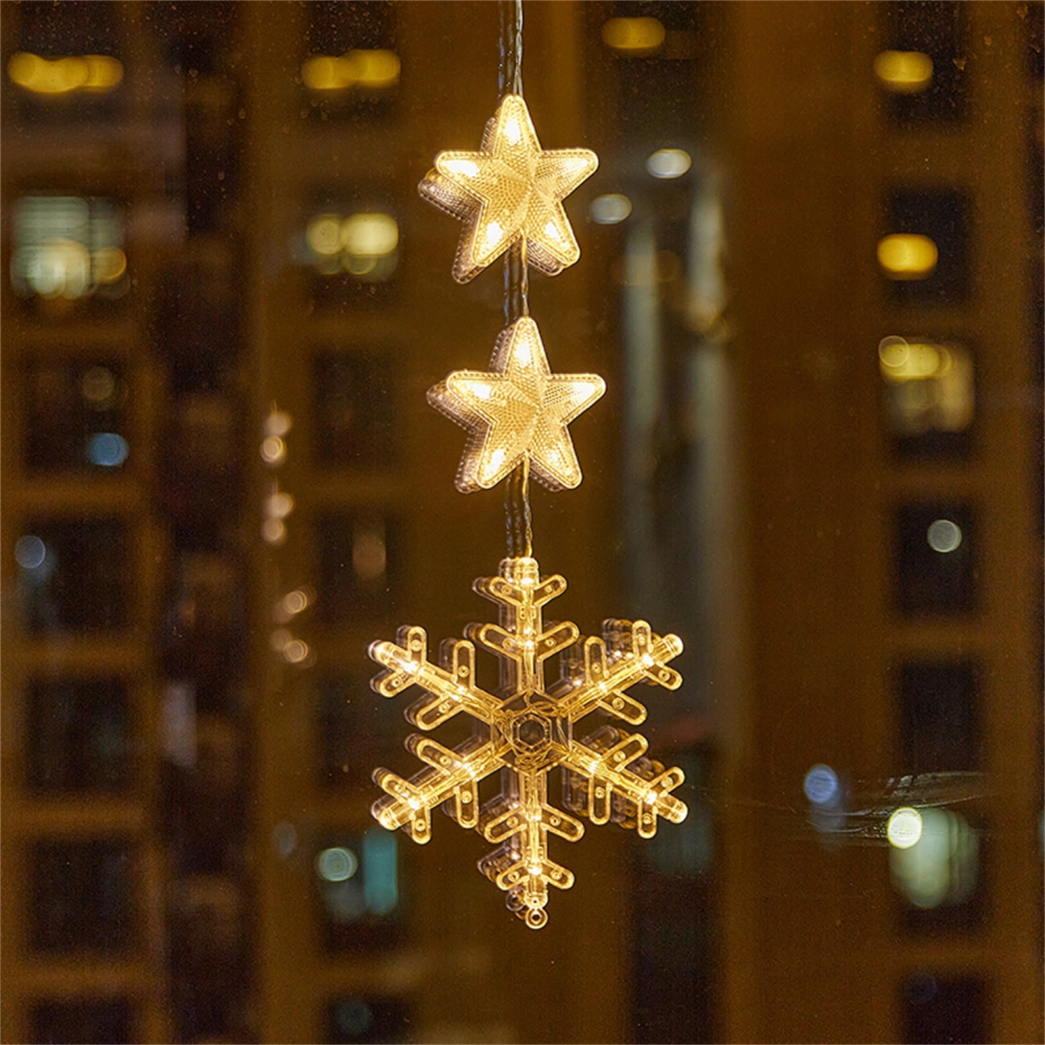 Christmas Window Lights Battery Operated Light Up 3D Hanging Lights