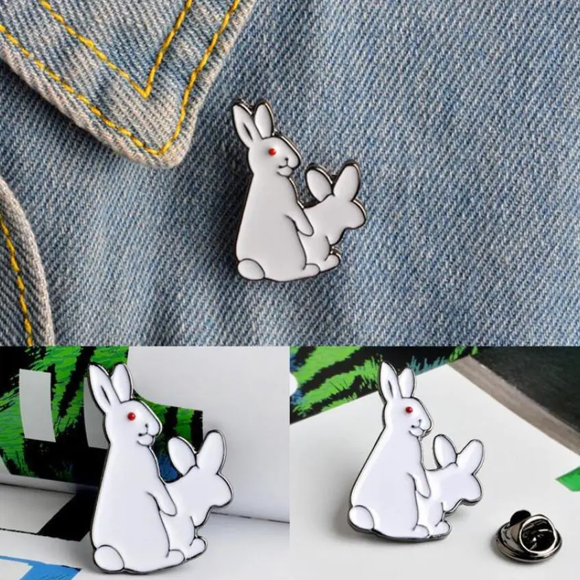 Lovely Cartoon Rabbit Brooches Women Cute Animal Pin Fashion Jewelry Gift Kids Exquisite Broches