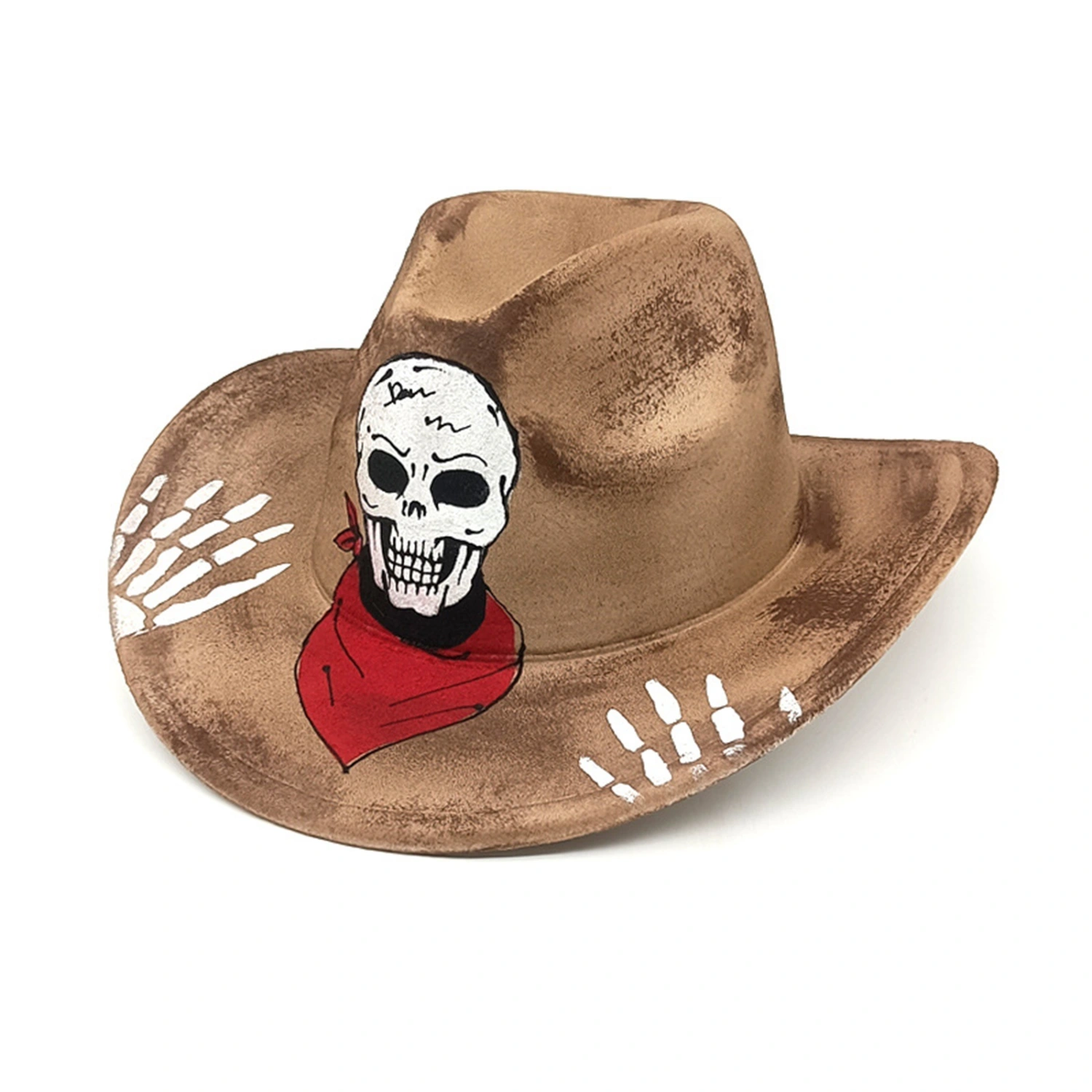 Halloween Cowboy Hats for Women Men Skull Print Cowgirl Hats