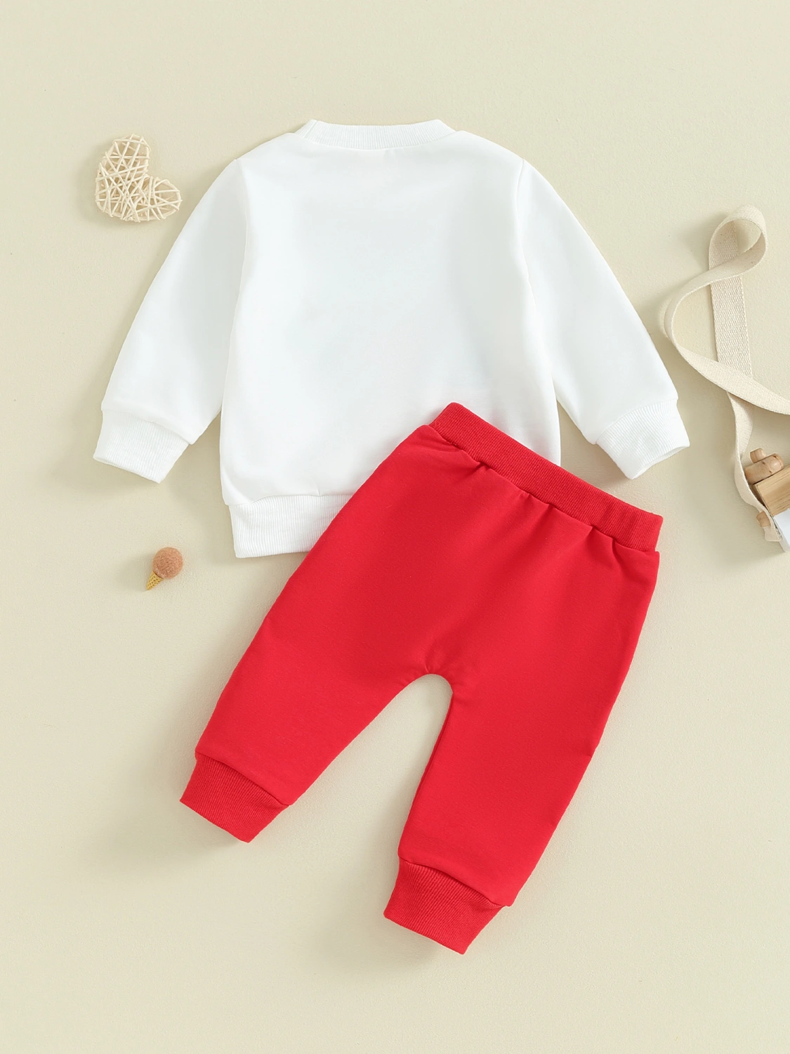 Baby Boy Valentine’s Day Outfits Sweatshirt + Heart Trousers