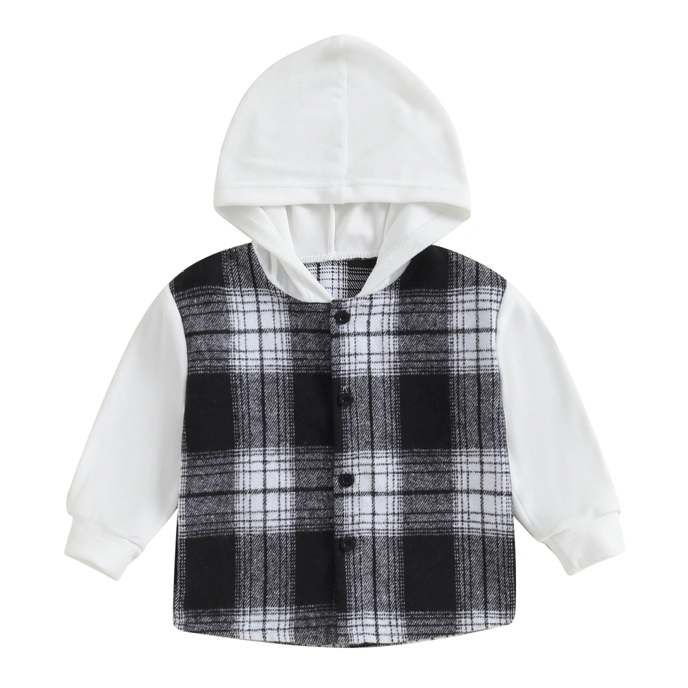 Boys Autumn Long Sleeve Button Down Contrast Color Plaid Tops