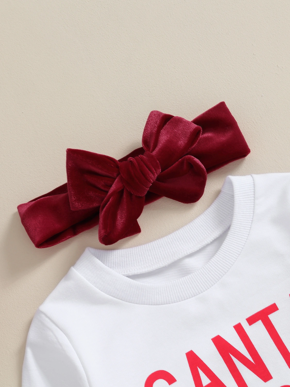 Toddler Girl Fall Outfits Letter Sweatshirts Flare Pants Headband