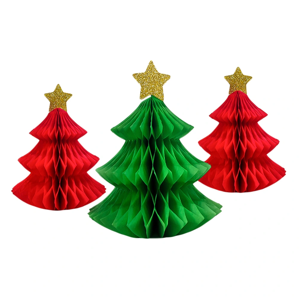 Christmas Paper Ornaments Cubic Structure Christmas Tree Decorations