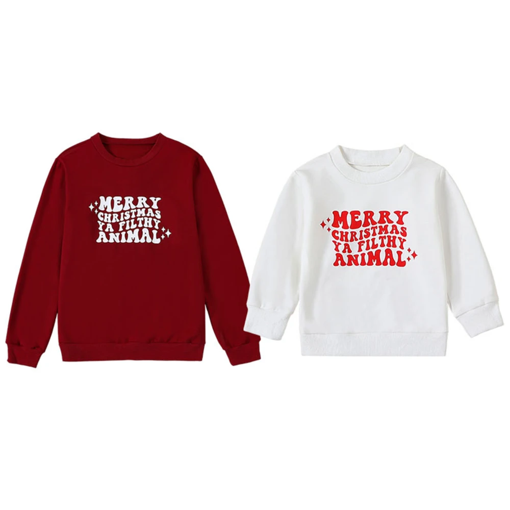 Christmas Family Matching Sweatshirt Adult Kids Letter Print Pullover