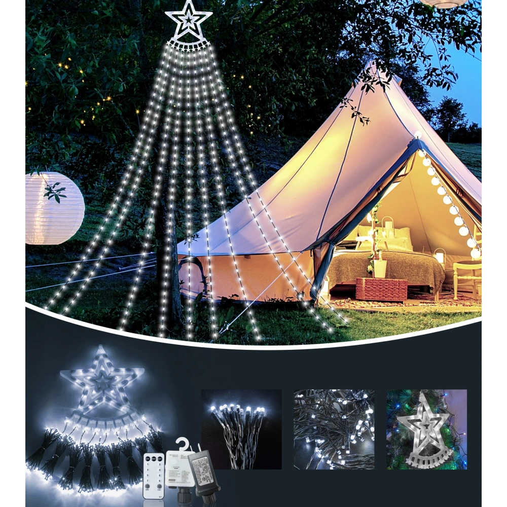 Christmas Ornaments Lights, Christmas Tree Lights with Star Topper