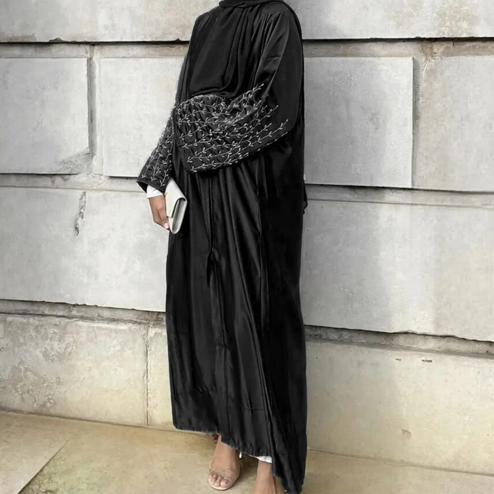 Women's Fashion Solid Color Handmade Beaded Dress Robe