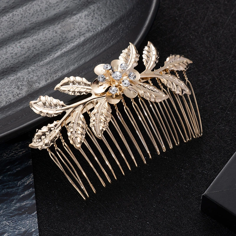 Golden Leaf Butterfly Vintage Alloy Hair Comb