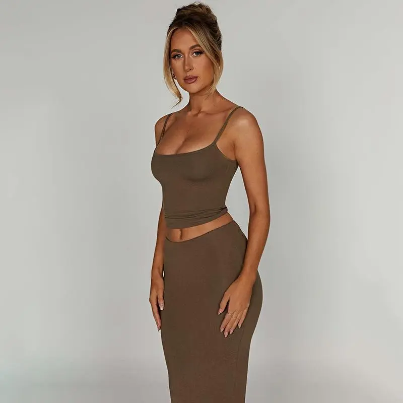 Hanging Strap Half Skirt American Casual Suit For Women