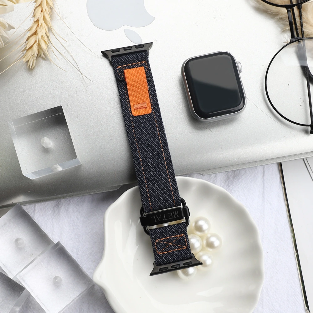 Denim Loop Metal Head Watch Strap