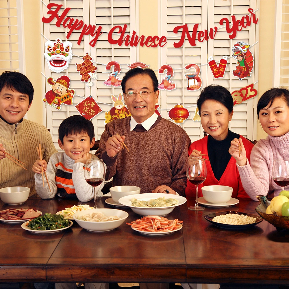 Happy Chinese Festival Happy New Year Chinese New Year Hanging Flag