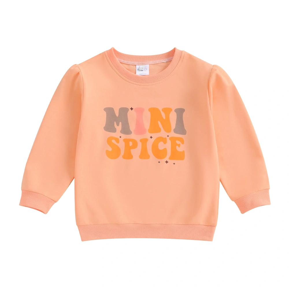 Kids Girls Boys Sweatshirts Letter Print Crew Neck Long Sleeve Tops