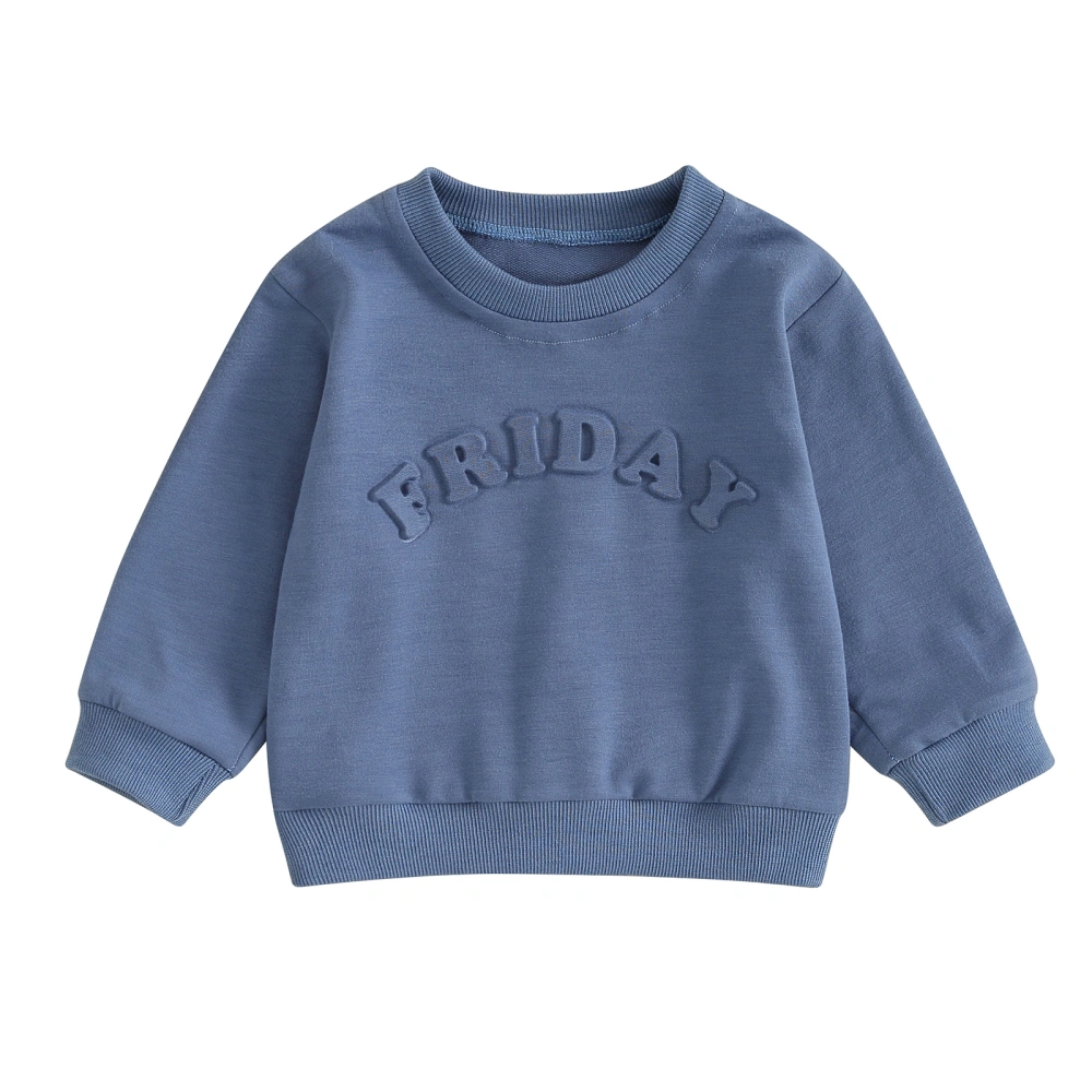 Toddler Boys Autumn Sweatshirts Long Sleeve 3D Letter Print Pullover