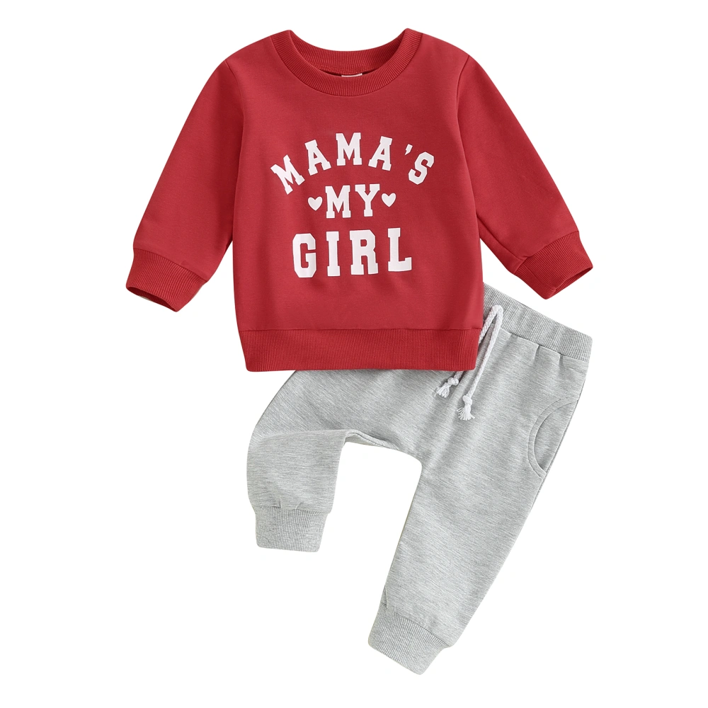 Toddler Girl 2Pcs Autumn Clothes Letter Print Long Sleeve Tops Pants