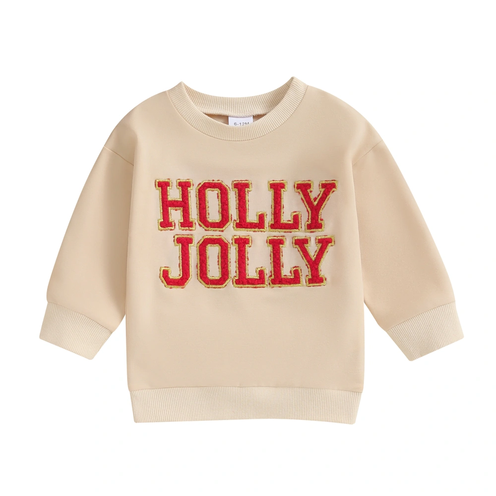 Baby Christmas Sweatshirts Classic Embroidery Long Sleeve Pullovers