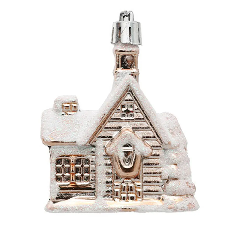 House Christmas Ornaments Hanging Decorations Snow House Ornaments