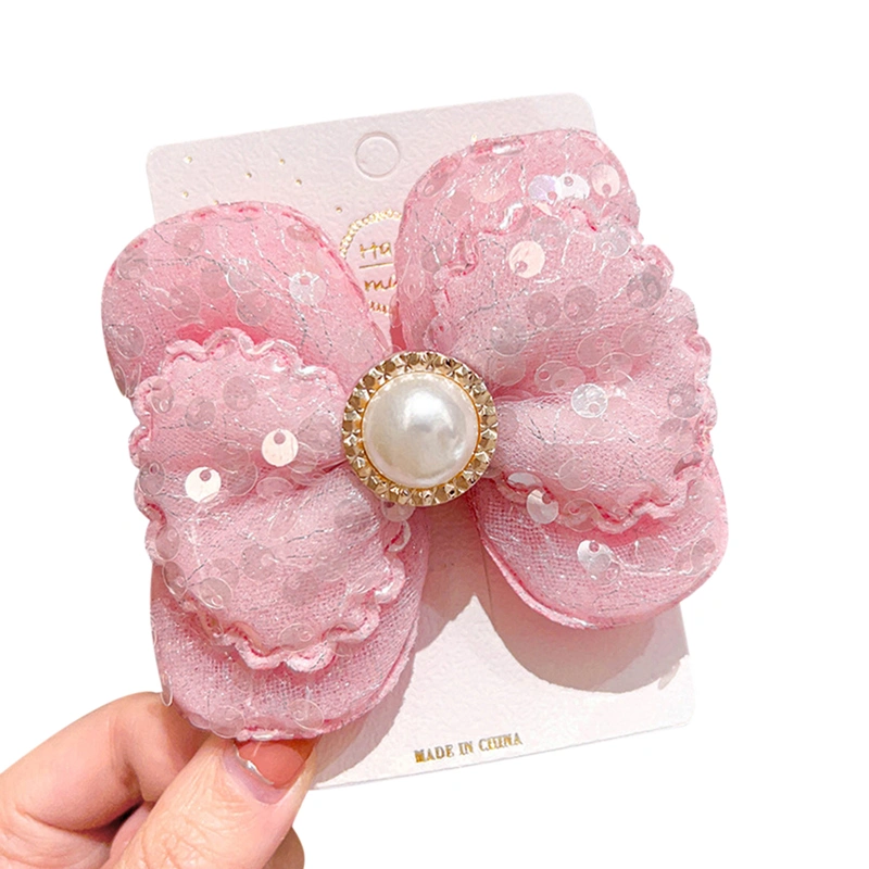 Bow Hair Barrette Clip, Sequins Hair Clip for Girls Hair Accessories