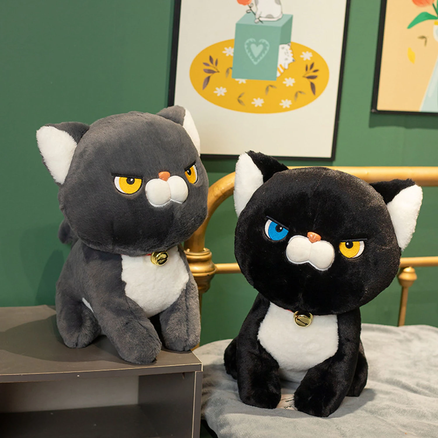 Cute Sitting Cat Plush Toy Soft Stuffed Cat Cartoon Animals Dolls