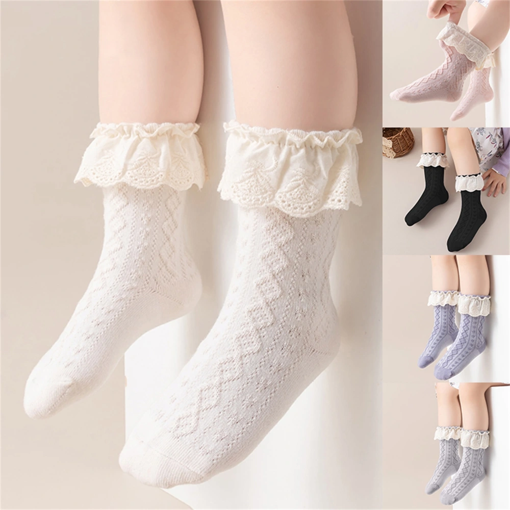 Baby Girls Princess Socks Cute Lace Ruffle Socks Breathable Crew Socks