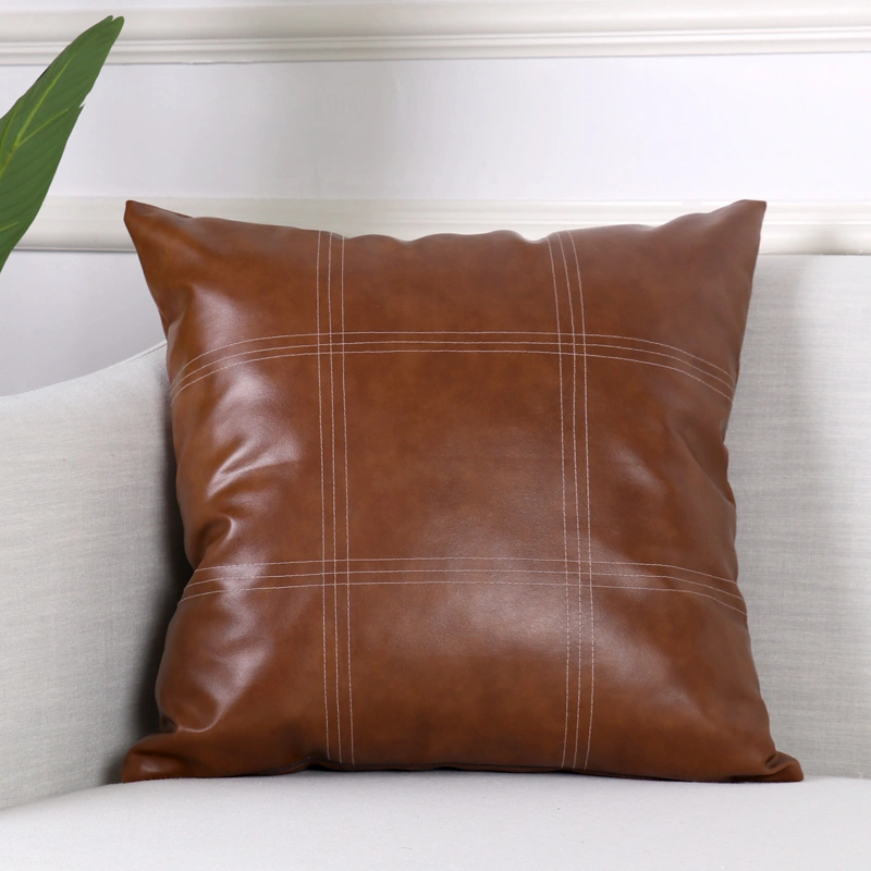 Genuine Leather Sofa Pillow Light Luxury