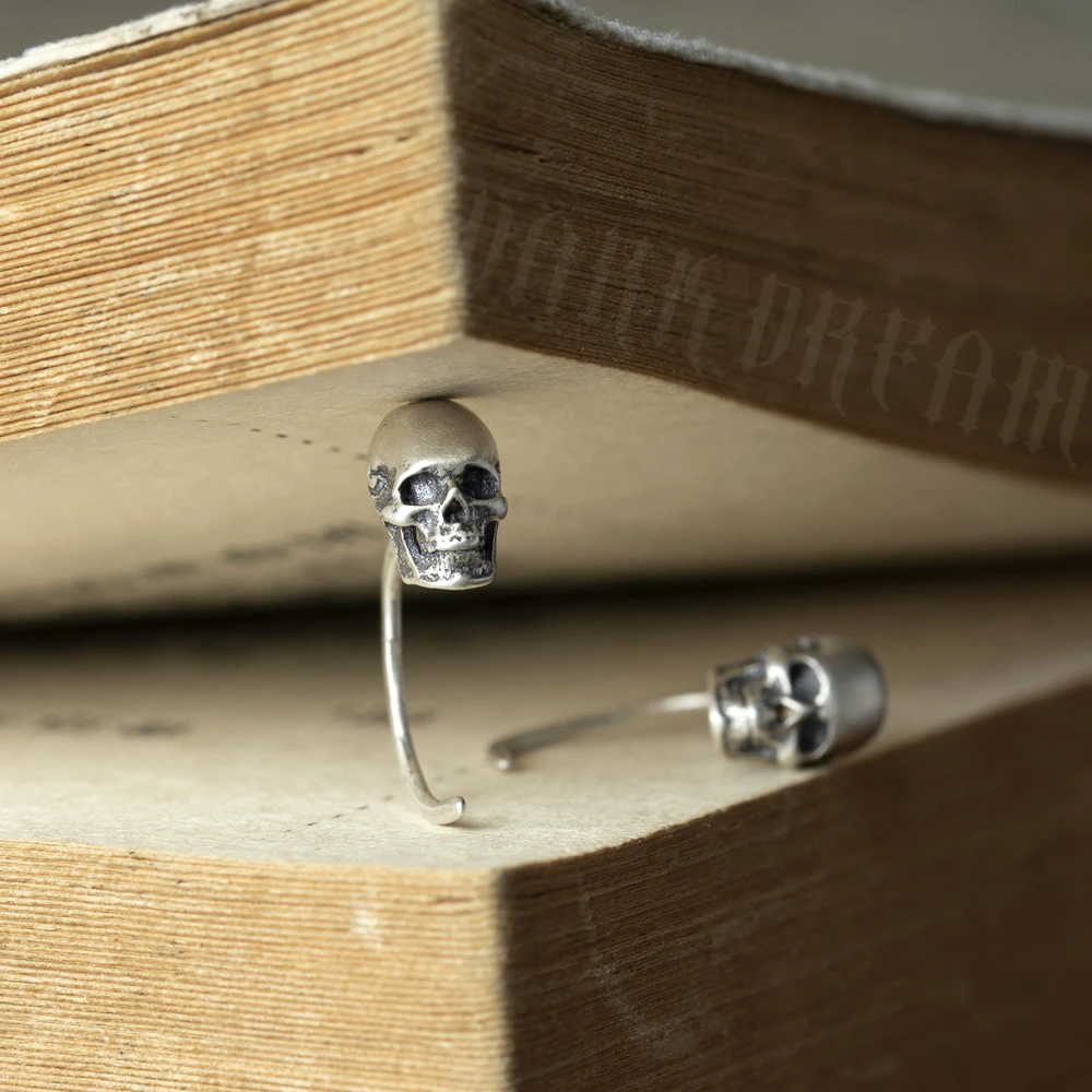 S925 Sterling Silver Skull Ear Bone Stud