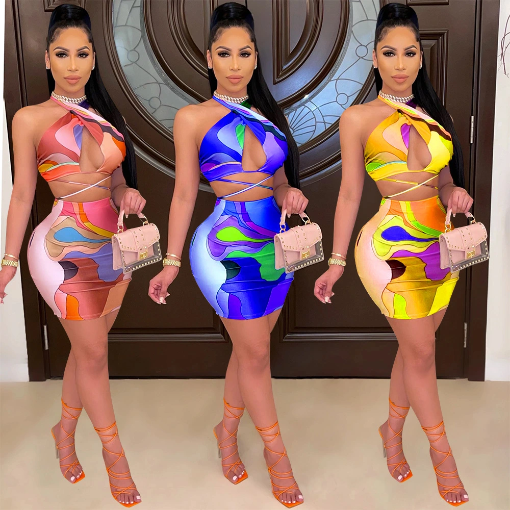 Women's Hollow Backless Halter Suit