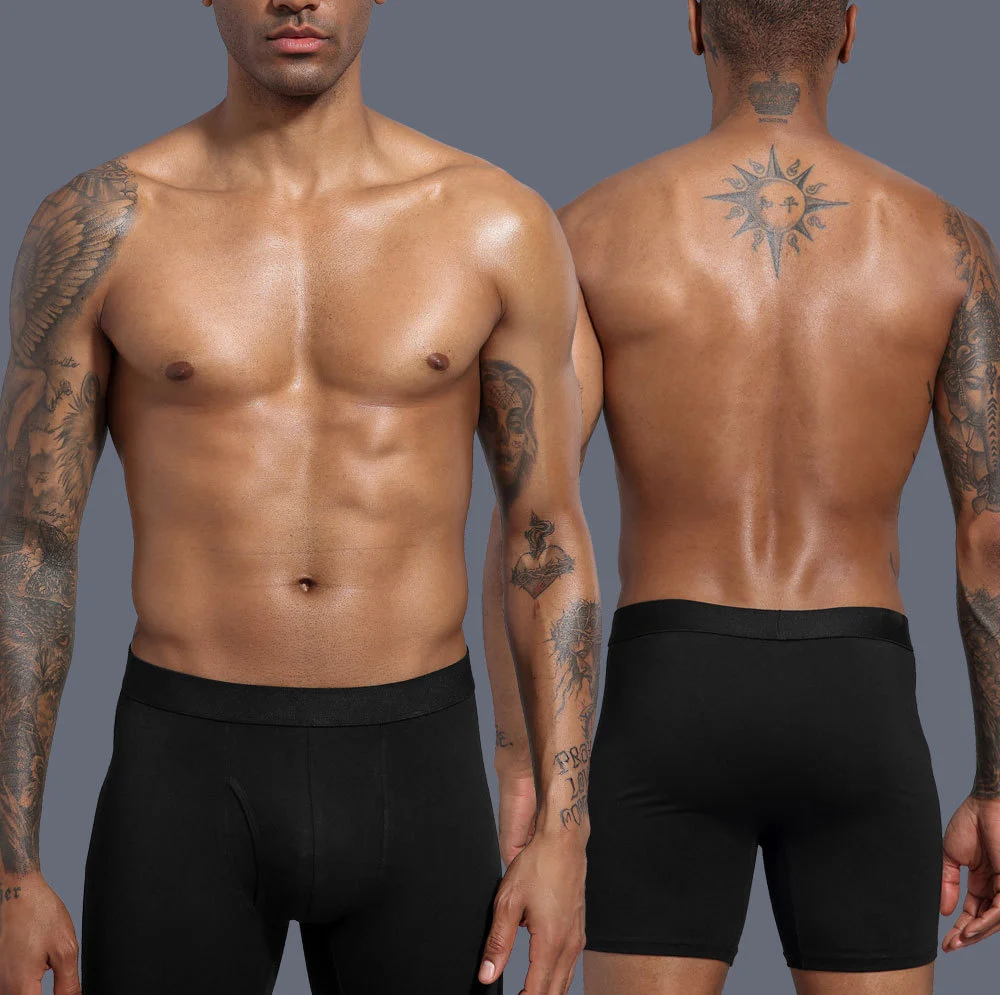 Pure Cotton Men's Boxer Briefs Lengthened Style