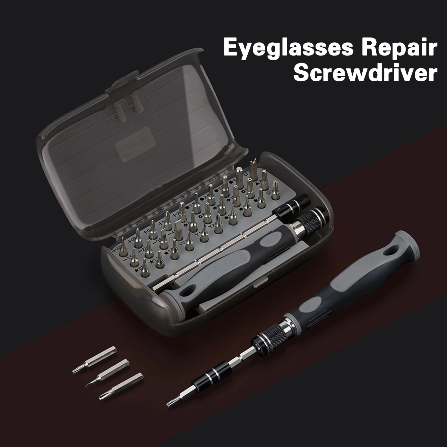 1 Set Magnetic Manual Screwdriver Set with 30Pcs Precision Bits Extended Screwdriver Hand Tool Watch Electronics Laptop Repair Tool
