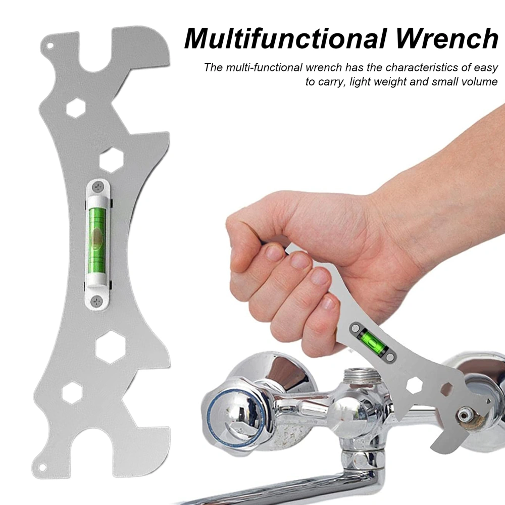 Bathroom Repair Key Multi-Purpose Shower Key Tool Repair Faucet Wrench for 8mm/10mm/12mm/14mm/17mm/23mm/24mm Hex Screws