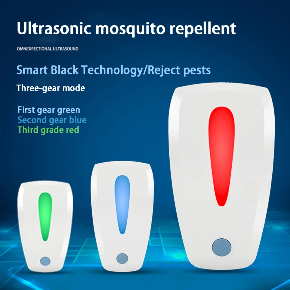 Mosquito Repellent Dual Frequency Conversion Ultrasonic 3 Gear Modes Large Coverage Energy Saving High Power Pest Repellent Family Supply