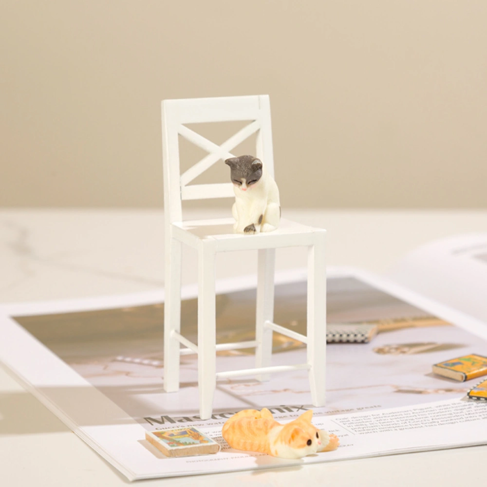 1:12 Mini Chair Dollhouse Wooden Miniature Chair Tiny Furniture Model Chair DIY Crafts Dollhouse Accessories Home Decor